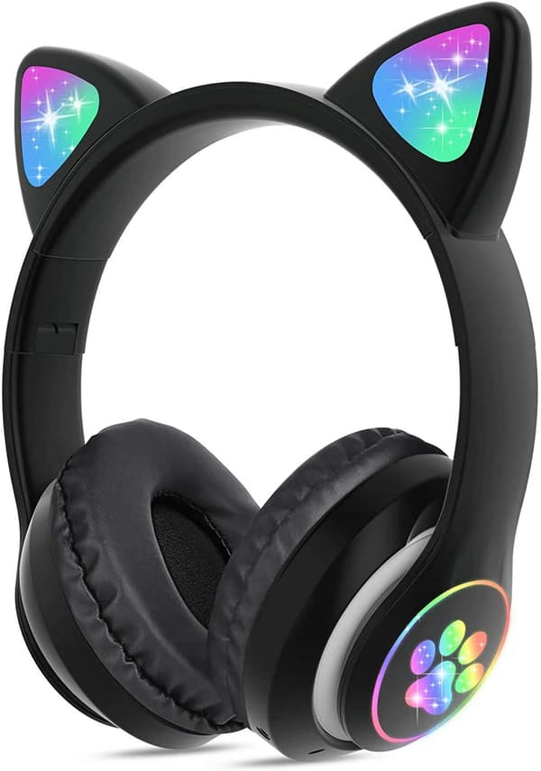 Bluetooth True Wireless Hörlurar LED Ljus Barn Bluetooth In-Ear Headset Med/Mikrofon Svart