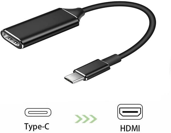 Type-C til HDMI-konverter, HD-lydadapter (svart)