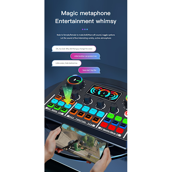 V98 Live Lydkort Audio Interface Audio Mikser med BM800 Gull Kondensatormikrofon og Mikrofonstativ
