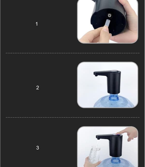 Portabel elektrisk vattendispenser automatisk dricksvatten med USB-laddning (vit)