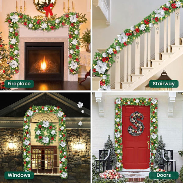 Julkrans, 2,7 m LED-ljus Juldekorationer