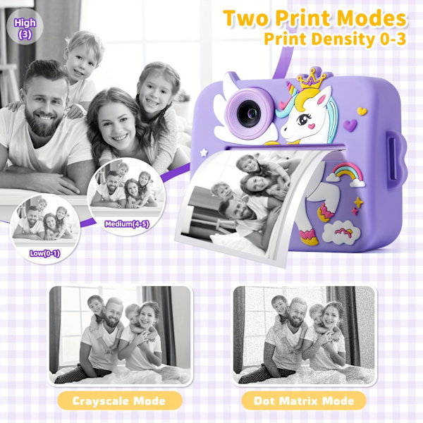 Digitalt Kamera Børn Instant Print Kamera Dobbelt 1080P Hd Kamera Grøn