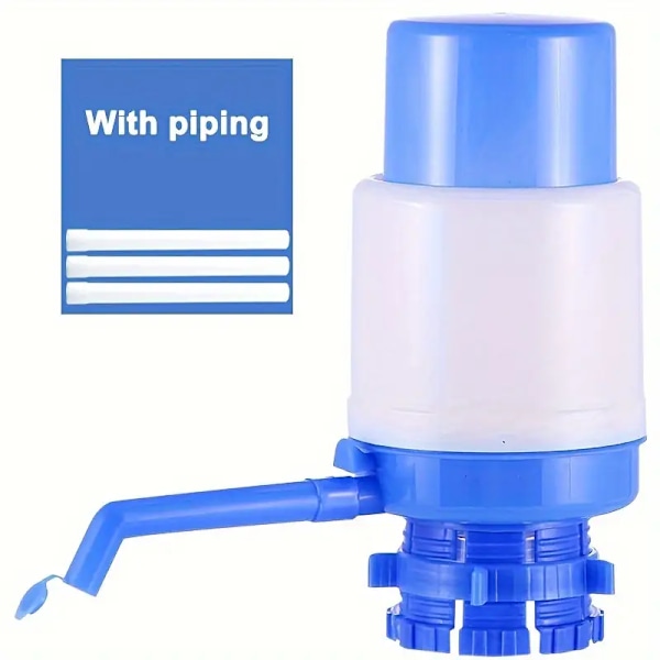 1 st blå handdriven vattenpumpsdispenser för dricksvattenflaska med vattenstoppventil BPA-fri