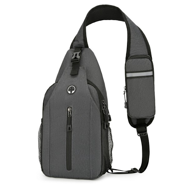 Enkel Multifunktionell Messenger Bag för Män Mörkgrå