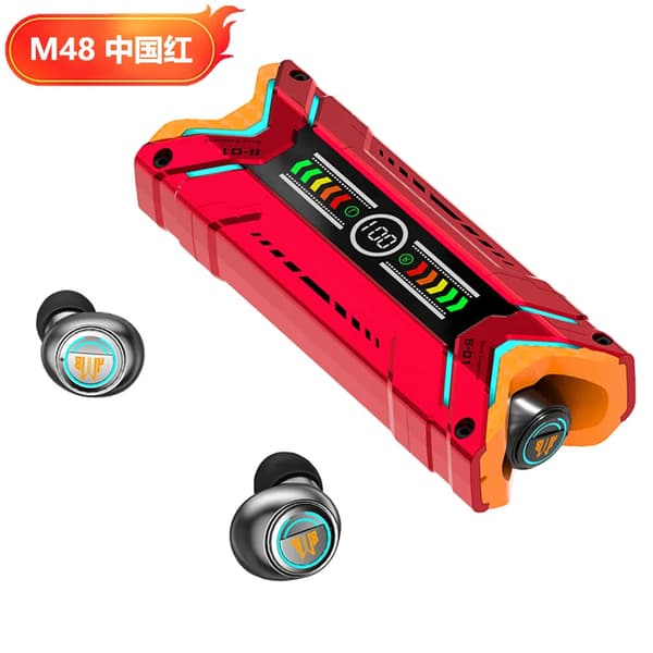 True Wireless Bluetooth Hörlurar M48 Mecha Gaming TWS Brusreducering Låg Latens In-Ear Bluetooth Blå