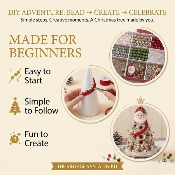 DIY juletre perlet juletre, bordplate juledekor gave
