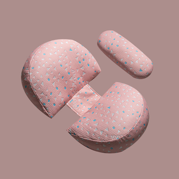 Raskaustyyny irrotettavalla vyötärötuella kyljellään nukkumiseen (Pinkki)