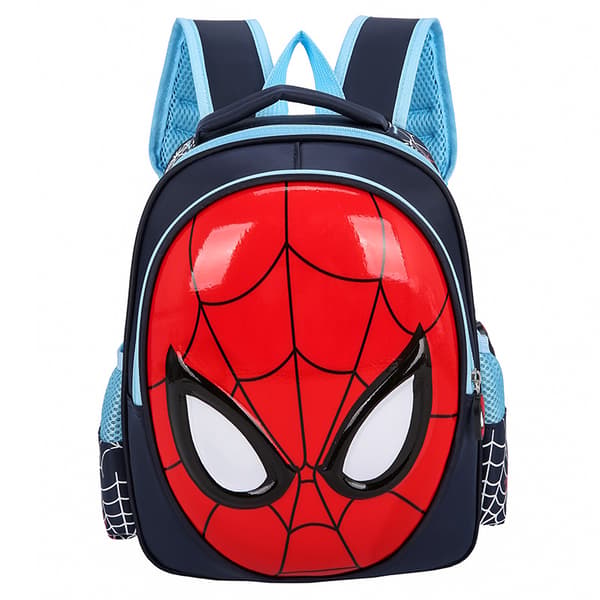 Skolesekk, 3D Spider-ryggsekk, studentryggsekk (Mørkeblå)