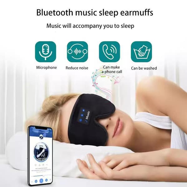Hodemontert Søvn Musikk Hodetelefoner Øyemaske