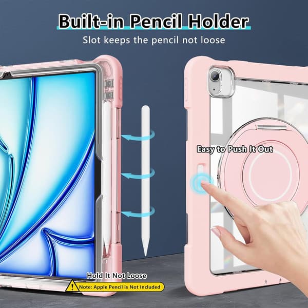 Etui til iPad 10.2 med pennholder (rosa)