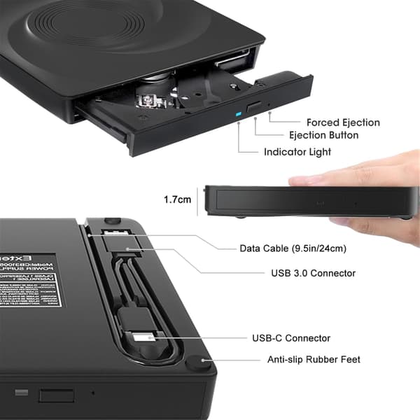 Ekstern DVD/CD-brenner DVD-stasjonsleser