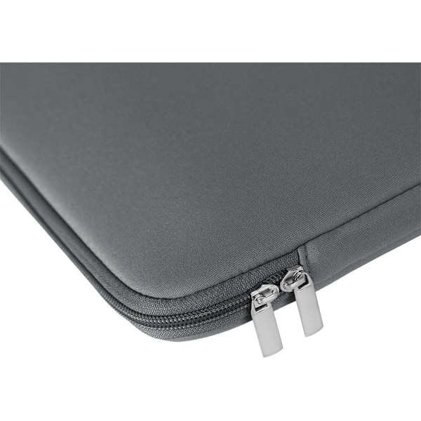 13-tums Laptopfodral Mjukt Vadderat Fodral med Dragkedja, Framficka & Tillbehörsväska grå