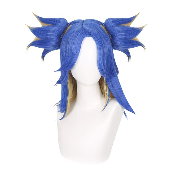 Peruk Anime Neon Cosplay Kort Peruk