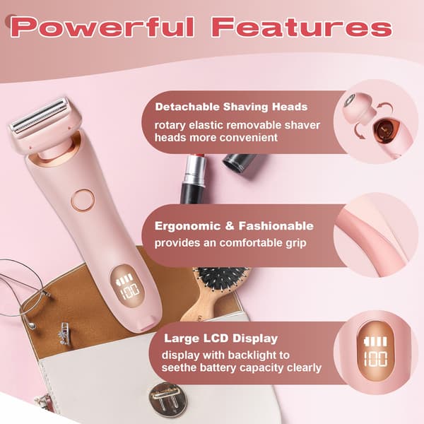 Epilator, 2-i-1 hårtrimmer til kvinder, USB genopladelig, bikinitrimmer (Lyseblå)