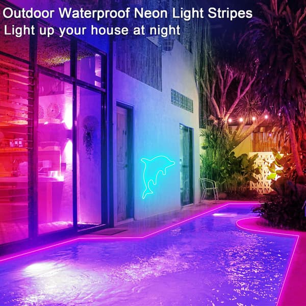 LED-strips Fleksible Neon-tauelys, med fjernkontroll APP-kontroll (1 meter)
