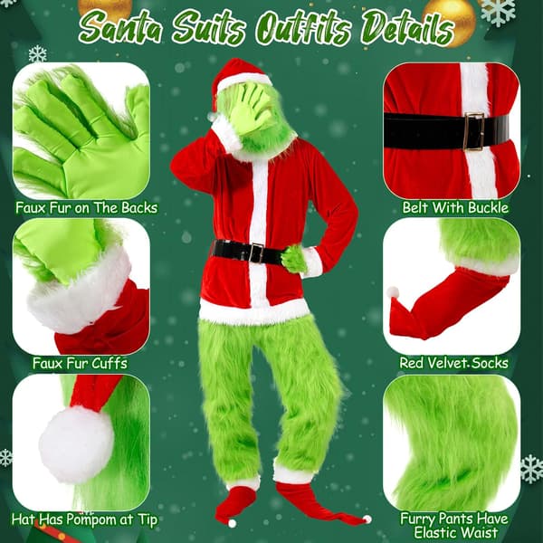 7-delt julekostume, jule cosplay kostumer - S