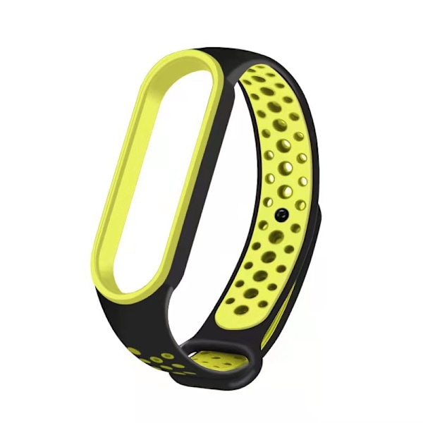 Kaksivärinen silikonihihna Xiaomi Mi Band 5/6 -älykelloon, musta/vihreä