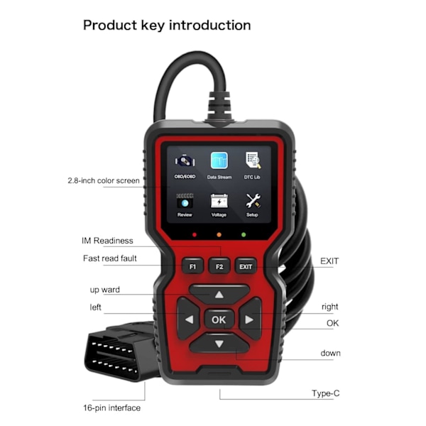 V519 Avancerad OBD2 Diagnostisk Scanner - Kodläsare - Stöder OBD2/OBDII Protokoll