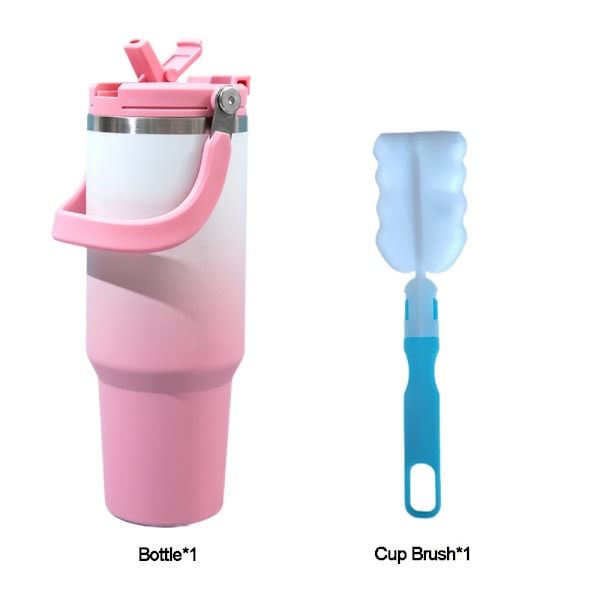 Gradient isoleret sportsdrikkeflaske i rustfrit stål 900ML pink
