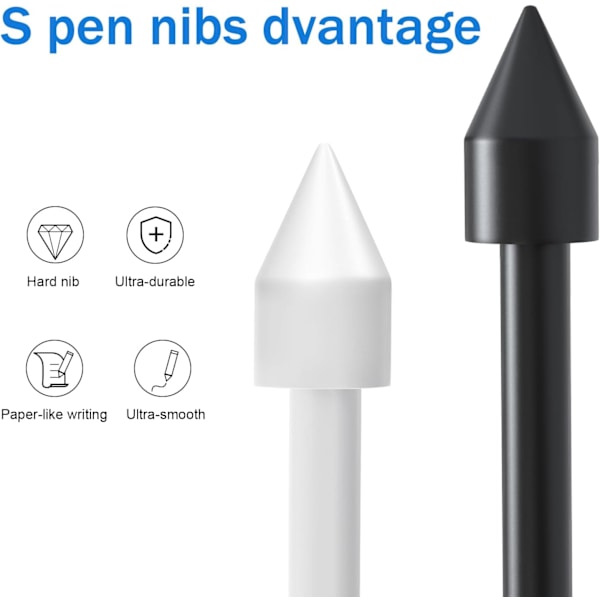 Stylus-tupper for Samsung Galaxy Note 10/Note10 Plus/Note 20/Note 20 Ultra (5 stk - hvit)