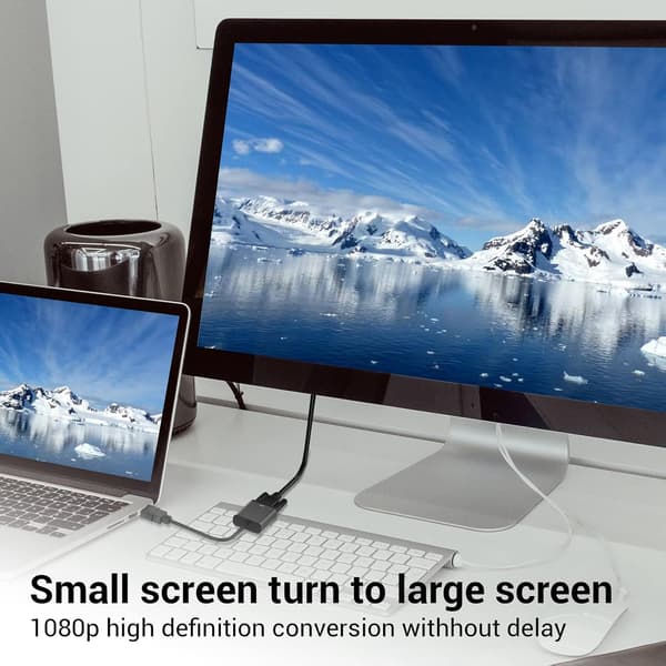 HDMI til VGA-konverter, HD-lydadapter Hvit