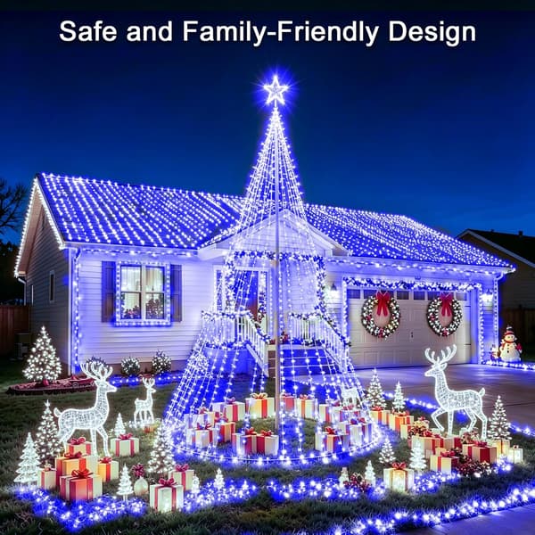 Solcelle-lyskæde til udendørs brug, vandtæt, 7 m 50 LED, 8 tilstande, julelys Warm color
