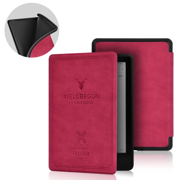 Fodral för Amazon Kindle 2024 (6\") Rose red