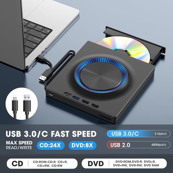 5-in-1 Ulkoinen DVD/CD-poltin DVD-asema