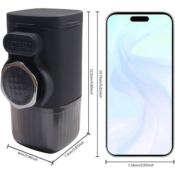 Bärbar Kaffemaskin 2-i-1 Koncentrerad Handpressad Pulverkapsel För Dubbel Användning