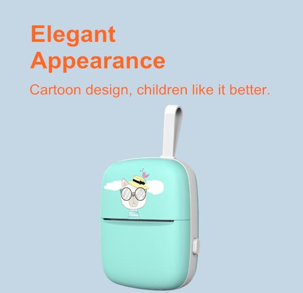 Bærbar Mini Lommeprinter Til Udskrivning Af Etiketter, DIY Dagbøger Til Iphone / Android