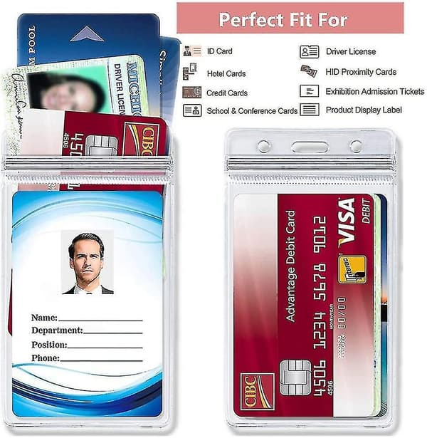 10 stk. Klar Vanntett Kortholder Transparent