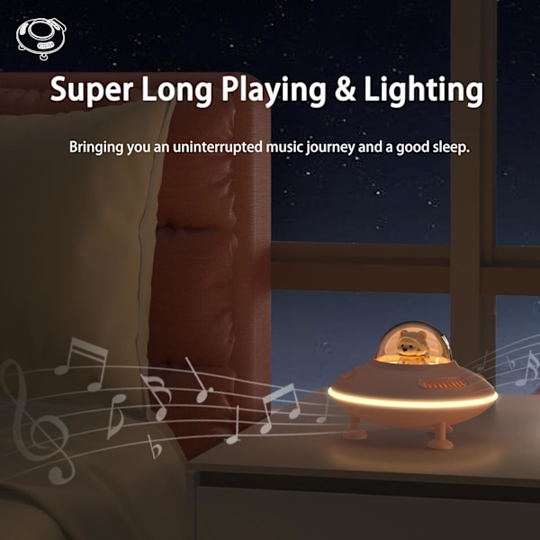 Bluetooth-högtalare med nattlampa Bluetooth 5.4 och Aux- och TF-kortingång Silver