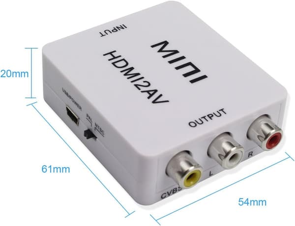 HDMI til AV-konverter, HD-lydadapter Hvit