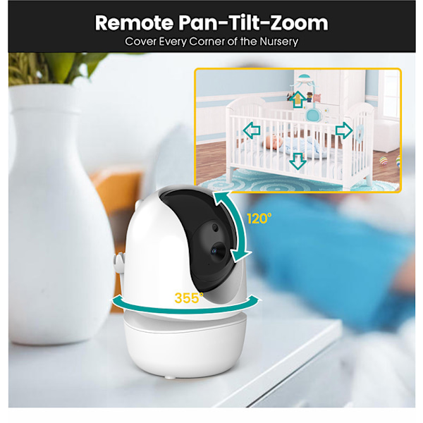SM43 Babyalarm 4,3 tommer Justerbart kamera Nattesyn Tovejs Stemme Intercom