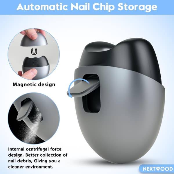 Elektrisk Babynageltrimmer 2 i 1 USB-laddnings nagelfil (Vit)