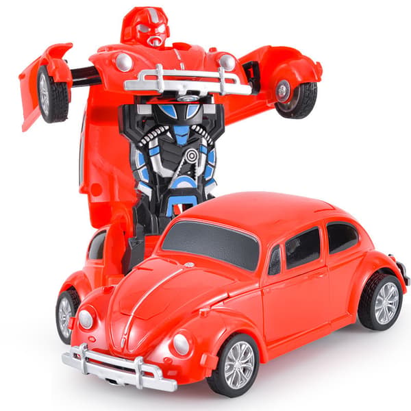 Legetøjsbil Mini Beetle Transformationsrobot er (rød)