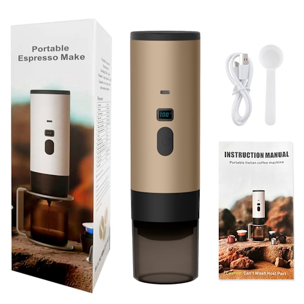 Bärbar Kaffemaskin 3 I 1 Elektrisk Koncentrerad Pump Typ Extraktion Pulverkapsel Dubbel Användning Champagne