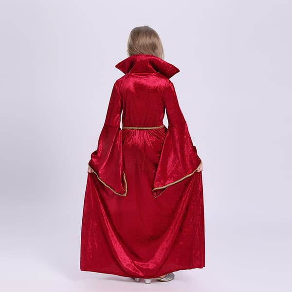 heks vampyr kostume vinrød (S 110-120CM)