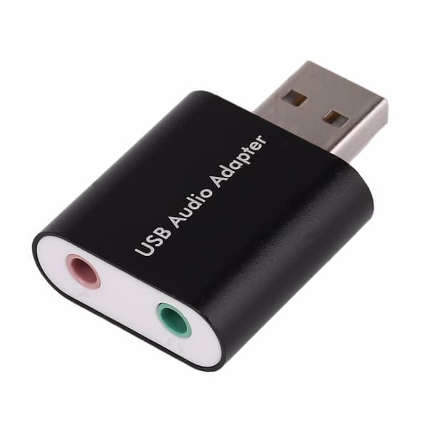 Extern USB 2.0 7.1 CH Virtuellt Ljudkort Adapter Konverterare