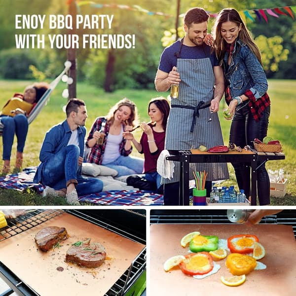 BBQ Grillmåtte Nem at rengøre, genanvendelig (5 stk. - 40x33cm)