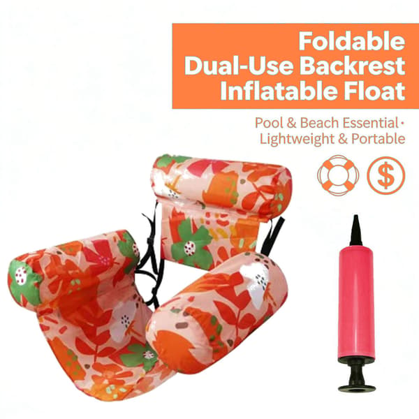Oppustelige flydende vandliggestole, med luftpumpe (orange)