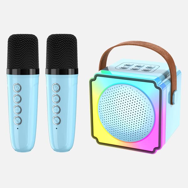 Mini Karaoke-maskin för barn, trådlös Bluetooth-högtalare (blå)