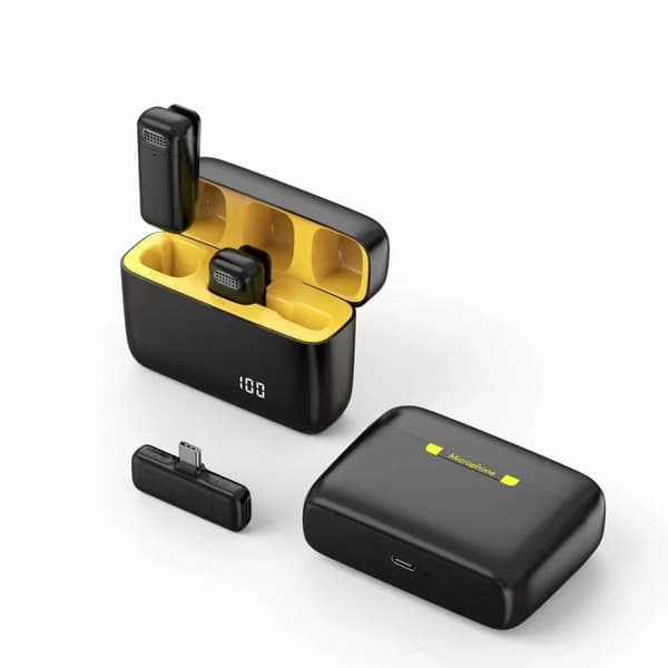 Lavalier Mikrofon Trådlös Mini Brusreducerande Mikrofon Plug And Play Lämplig För Android Type-C Gränssnitt (Gul)