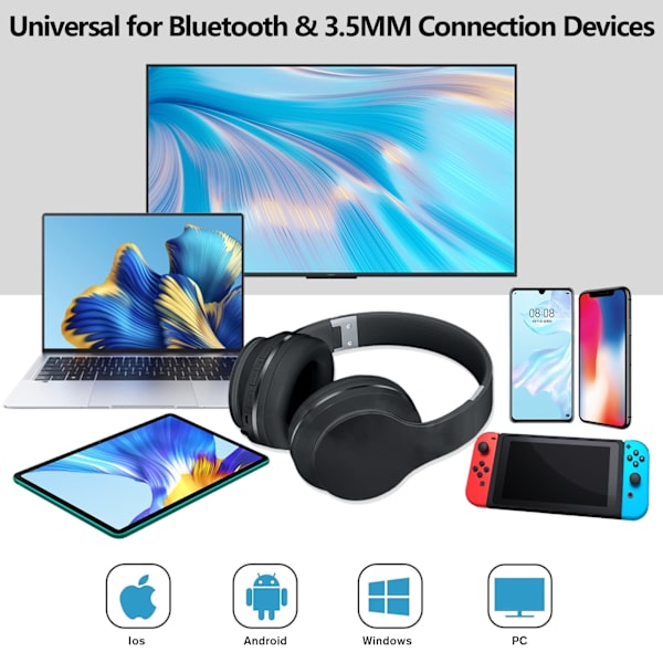 Bluetooth-øretelefoner, stereo (sort)