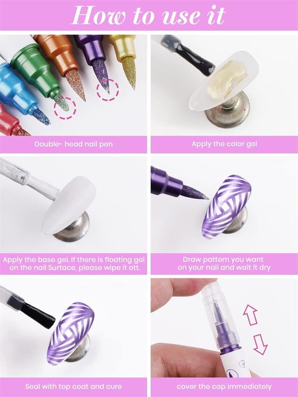 10 kpl kynsitaidemarkkerisetti DIY-kynsitaidegraffitisiveltimet