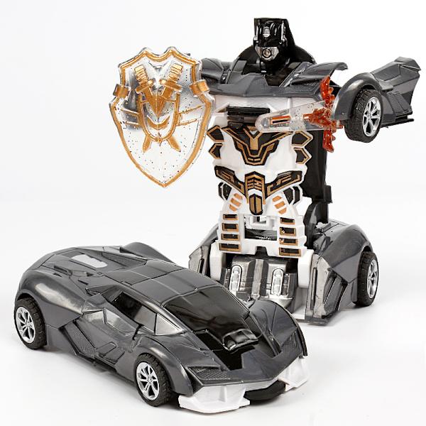 Leksaksbil Mini transformerbar leksaksrobot (Rambo-Silver)
