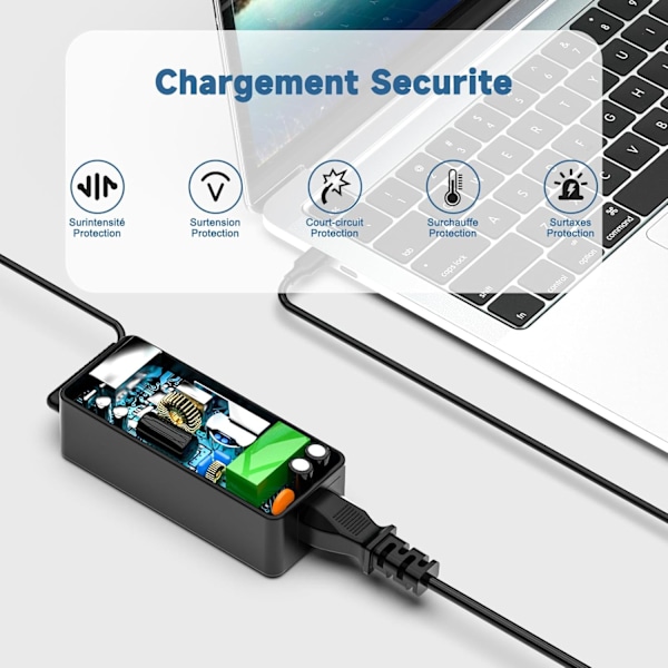 45W Laptop USB-C AC Laddare för Acer Chromebook Spin 11 13 R13 14 15 CB311 CB314 C771 C733