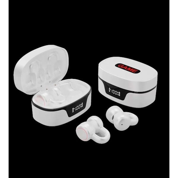 Aidot langattomat Bluetooth-kuulokkeet k24 Korvaklipsi Bluetooth 5.3 akunäytöllä valkoinen