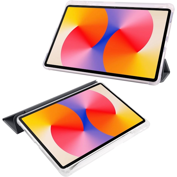 Fullständigt Skydd Transparent Baksida Ställfodral för Xiaomi Redmi Pad Pro 12.1 Tum med Auto Wake/Sleep Funktion Svart