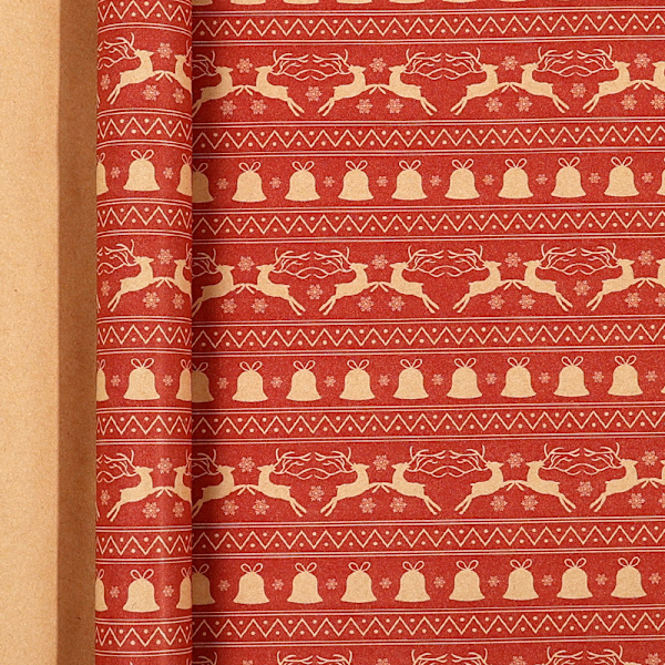 Julklappspapper Älg Klockor mönsterpapper (43CMX 300CM)